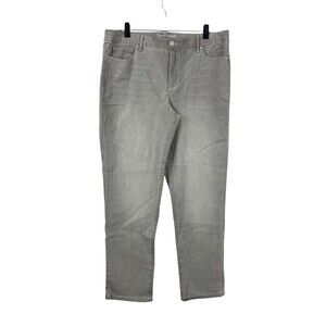 Gloria Vanderbilt Women 12P All Around Slimming Effect Gray Denim Crop Jeans H2